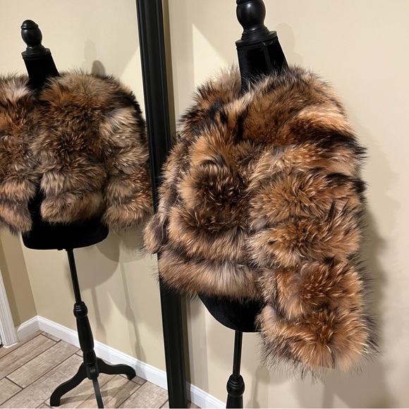 Genuine Raccoon Vest Jacket Crop Jacket Puffer Bomber Fur Coat Trench Long Sleev - Picture 7 of 15